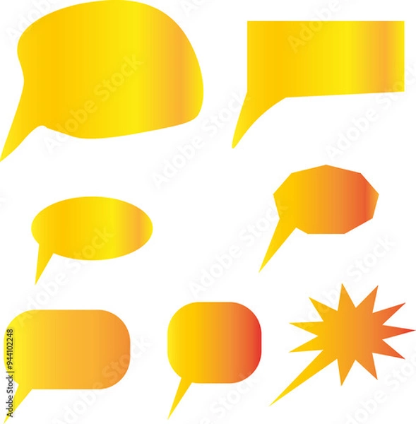 Fototapeta PNG gradient speech bubbles. communication speech elements on transparent background. speech bubble