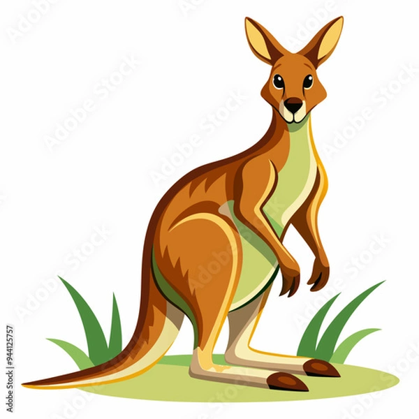 Obraz Red Kangaroo Standing on a Grassy Patch