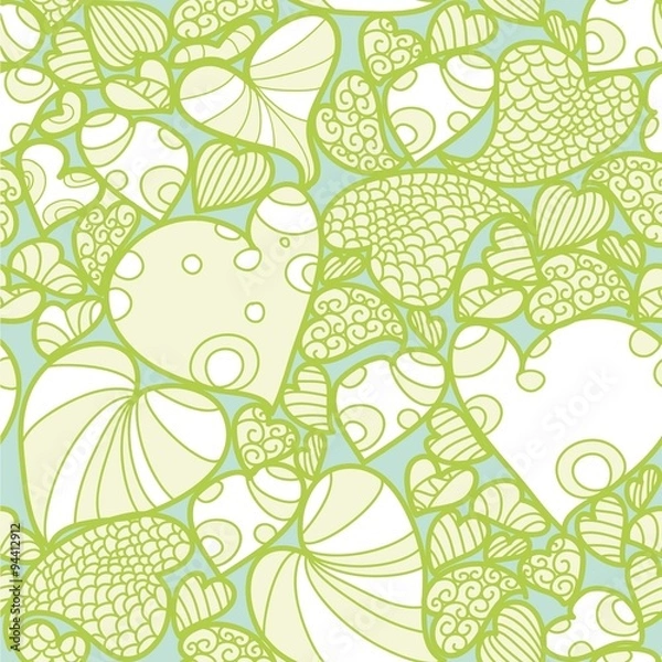 Fototapeta Seamless pattern with hearts.