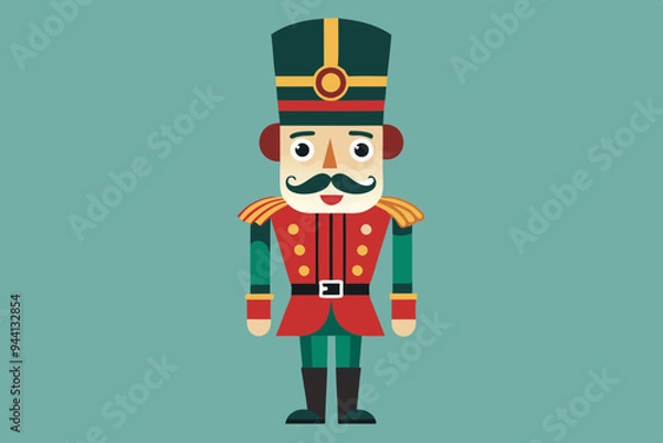 Fototapeta Nutcracker, watercolor clipart illustration with isolated background.
