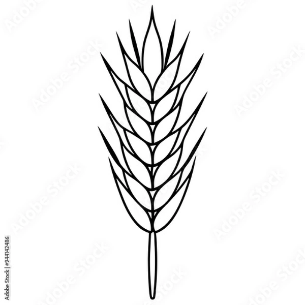 Obraz Minimalist Wheat Plant Vector online art White Background