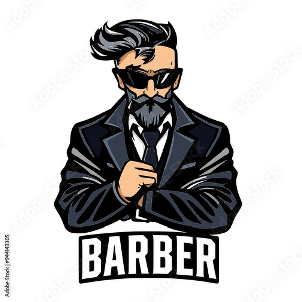 Obraz man barber shop, icon vector