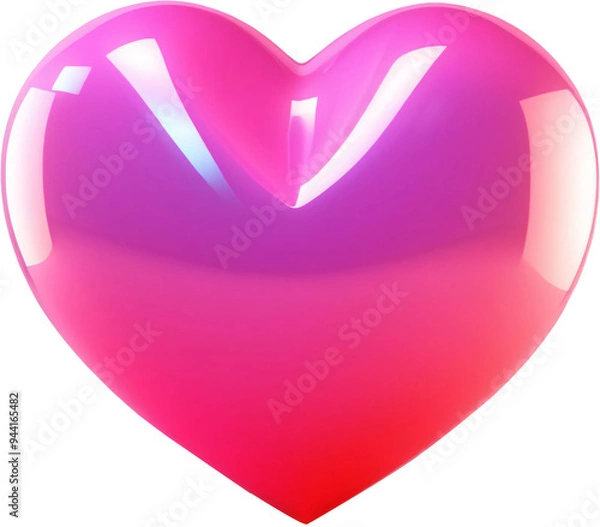 Obraz 3D heart shap icon, illustration decoration, 데코 꾸미기, 3D 하트, 입체 하트, 입체 도형, 하트, 사랑