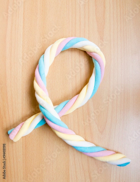 Fototapeta Colorful twisted marshmallow