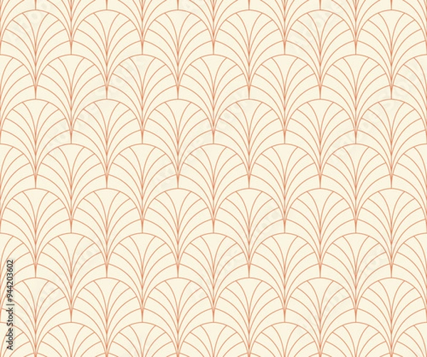 Fototapeta Classic art deco vector seamless pattern. Abstract vintage background. Geometric damask texture.