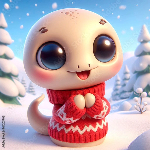 Obraz cute animated 3D snake