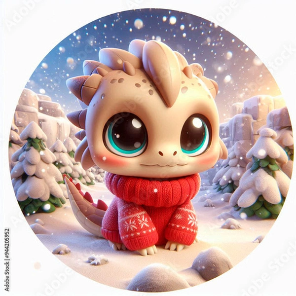 Obraz cute animated 3D  dragon