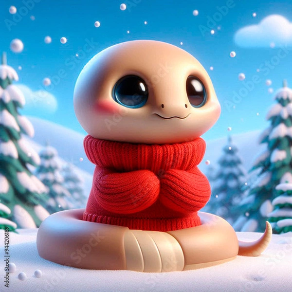 Obraz cute animated 3D snake