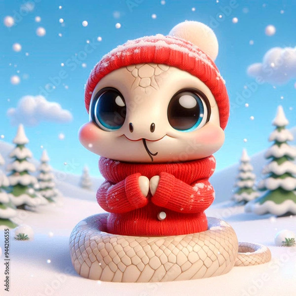 Obraz cute animated 3D snake