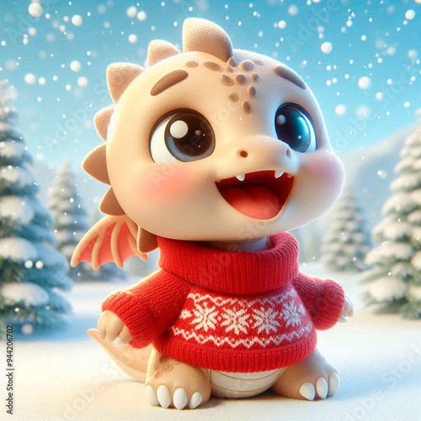 Obraz cute animated 3D  dragon