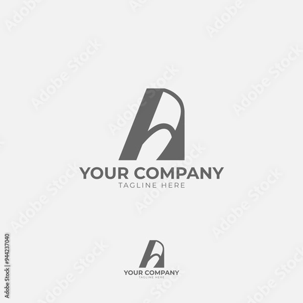 Fototapeta This logo features a prominent "A" in a geometric form. Its minimalist design with clean lines and sharp angles creates a modern and elegant look, ideal for brands that value simplicity