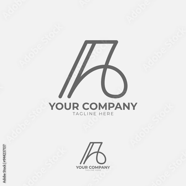 Fototapeta This logo features a prominent "A" in a geometric form. Its minimalist design with clean lines and sharp angles creates a modern and elegant look, ideal for brands that value simplicity