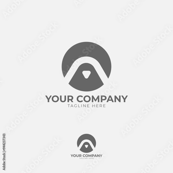 Fototapeta This logo features a prominent "A" in a geometric form. Its minimalist design with clean lines and sharp angles creates a modern and elegant look, ideal for brands that value simplicity