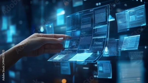 Fototapeta Transforming Physical Documents into Electronic Files: Advanced Digitization and Digital Archiving for Businesses