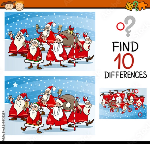 Obraz christmas differences task for kids