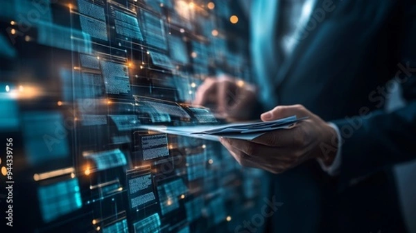 Fototapeta Transforming Physical Documents into Electronic Files: Advanced Digitization and Digital Archiving for Businesses