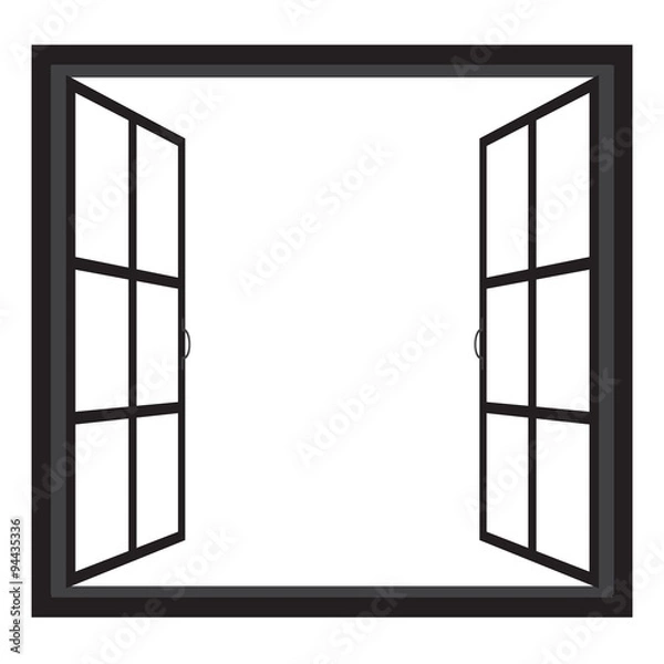 Fototapeta Windows-wide open window silhouette vector
