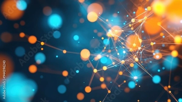 Obraz Quantum Computing Future: Hyper-Realistic Representation with Intricate Subatomic Particles Background