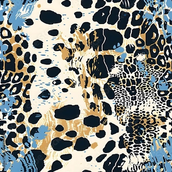 Fototapeta Animal leopard print seamless pattern, abstract spotted print, leopard or cheetah fur texture	

