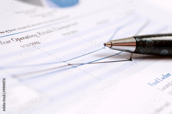 Fototapeta Close-up of a pen on a document