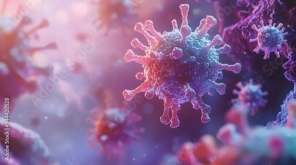 Fototapeta Microscopic viruses