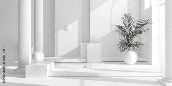 Fototapeta Home Decor Abstracts - White: A versatile white abstract, allowing homeowners to customize their space with any color scheme, ideal for a furniture or interior design store