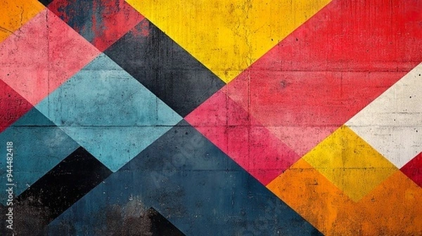 Fototapeta Modern glossy abstract wallpaper with dynamic geometric shapes background