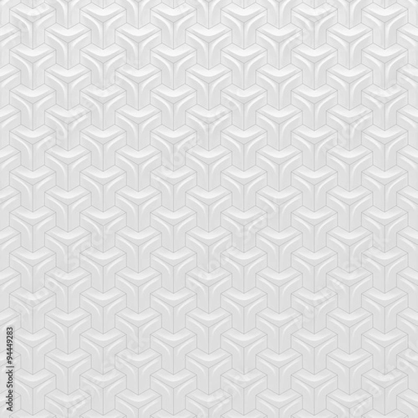 Fototapeta Abstract Hexagon based White Wall Tiles or Woven square background