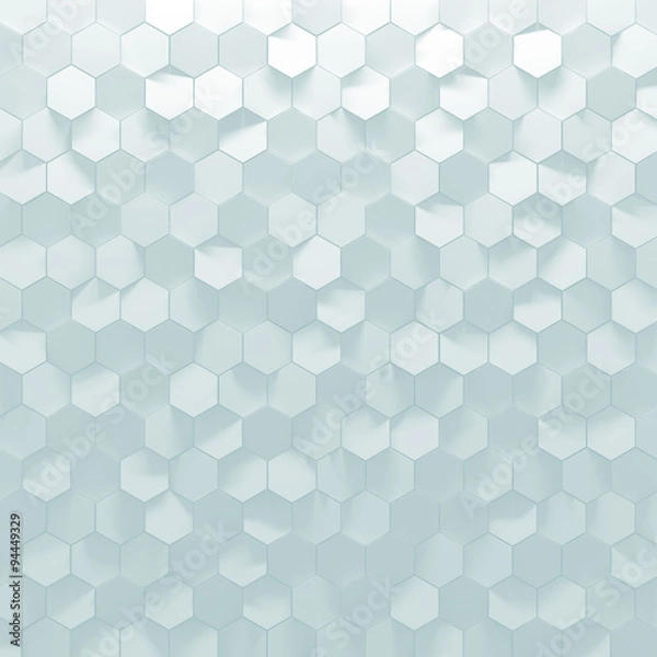 Fototapeta White Hexagon Wall Tiles Texture Background