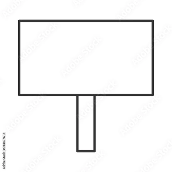 Fototapeta シンプルな看板のベクター線画モノクロイラストアイコン
