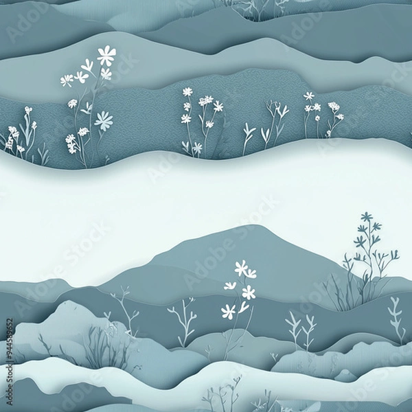 Obraz ペーパークラフト風のツンドラパターン