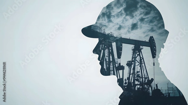 Fototapeta Engineers improving production systems in the global oil industry