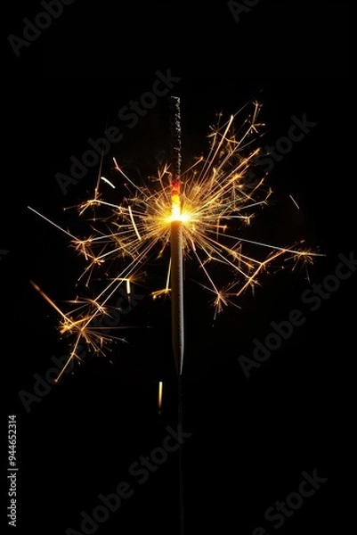 Obraz Sparkler isolated on black background