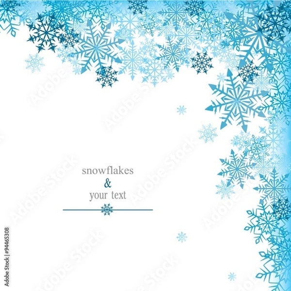 Obraz winter print with white snowflakes