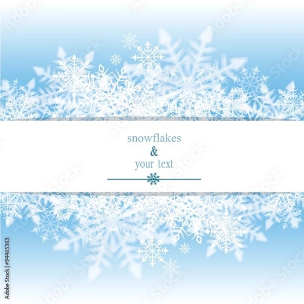 Obraz winter print with white snowflakes