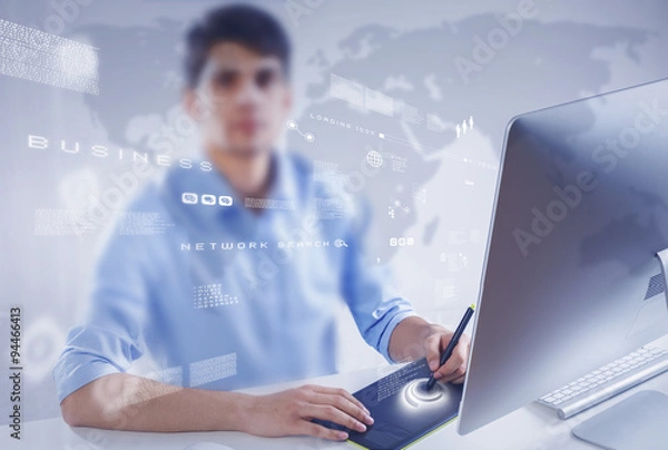 Fototapeta Graphic designer at work