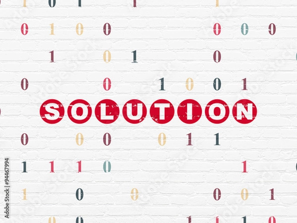 Fototapeta Finance concept: Solution on wall background