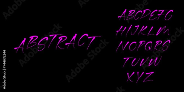 Fototapeta Hand Drawn alphabet. Modern vector font. Creative typeface.horror style