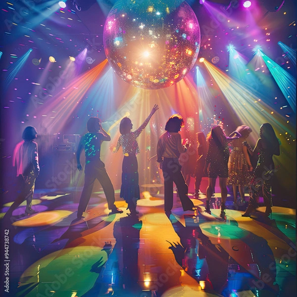 Obraz Flashback to the 70s: Disco Dance Party