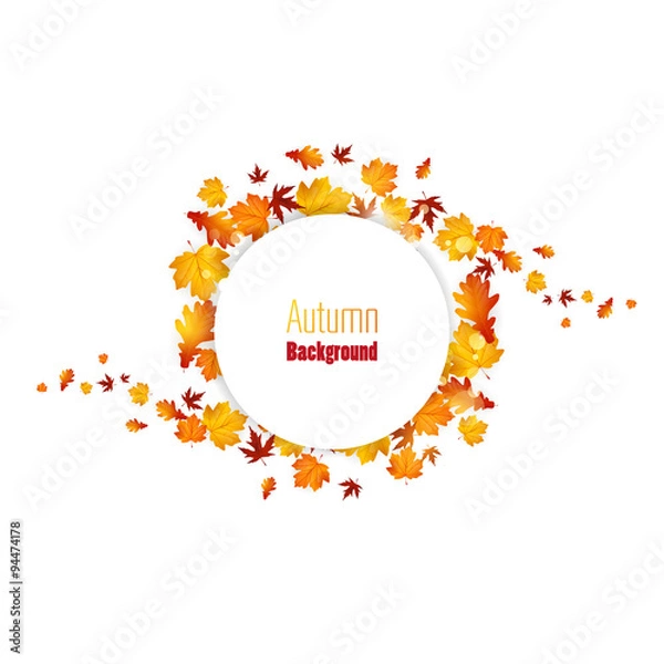 Fototapeta Autumn abstract floral background with place for your text