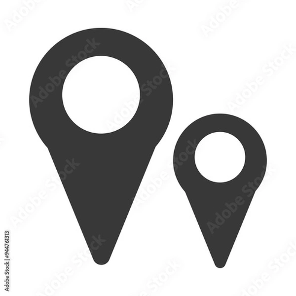 Obraz Simple black map pin. Concept of global coordinate, dot, needle tip, ui. Flat style trend modern brand graphic design on white background
