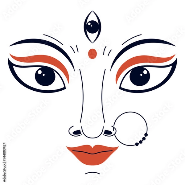 Obraz goddess durga face in happy navratri