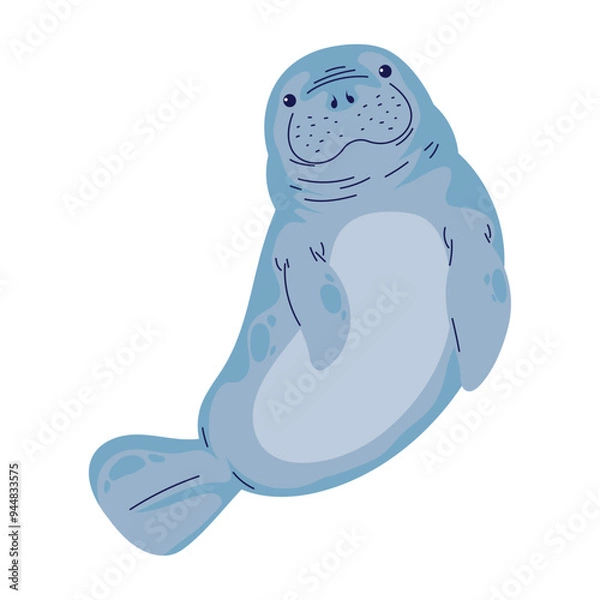 Obraz cute cartoon manatee