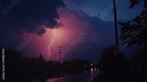 Fototapeta time lapse of lightning
