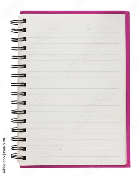 Obraz Spiral blank notebook  isolated on white