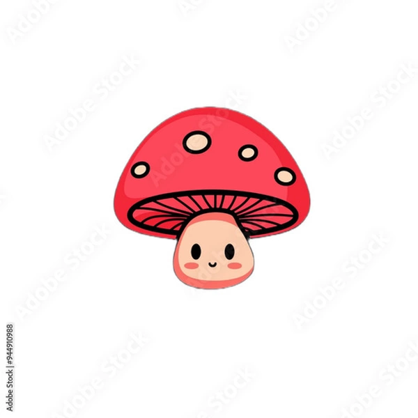 Obraz cartoon style mushroom isolated on transparent background 