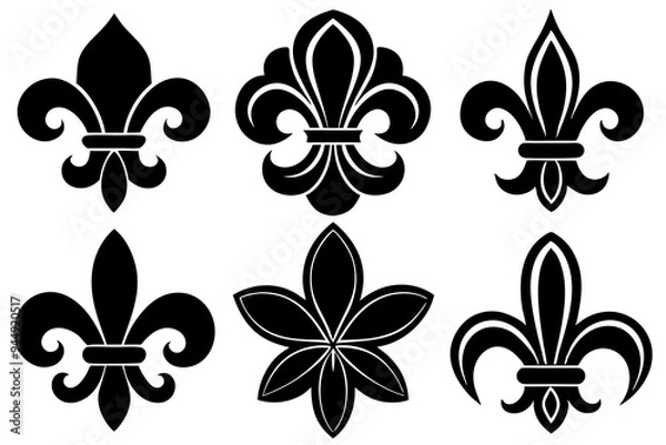 Obraz Fleur de lis set. Fleur de lis - Decorative icons vector design illustration template