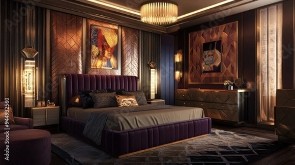 Fototapeta Luxurious Bedroom Interior Design