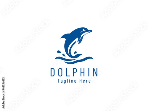 Fototapeta dolphin vector logo design