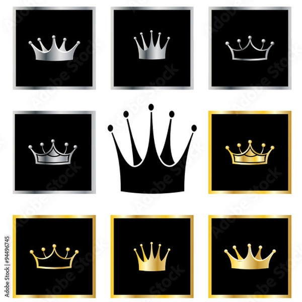 Obraz crowns collection vector illustration